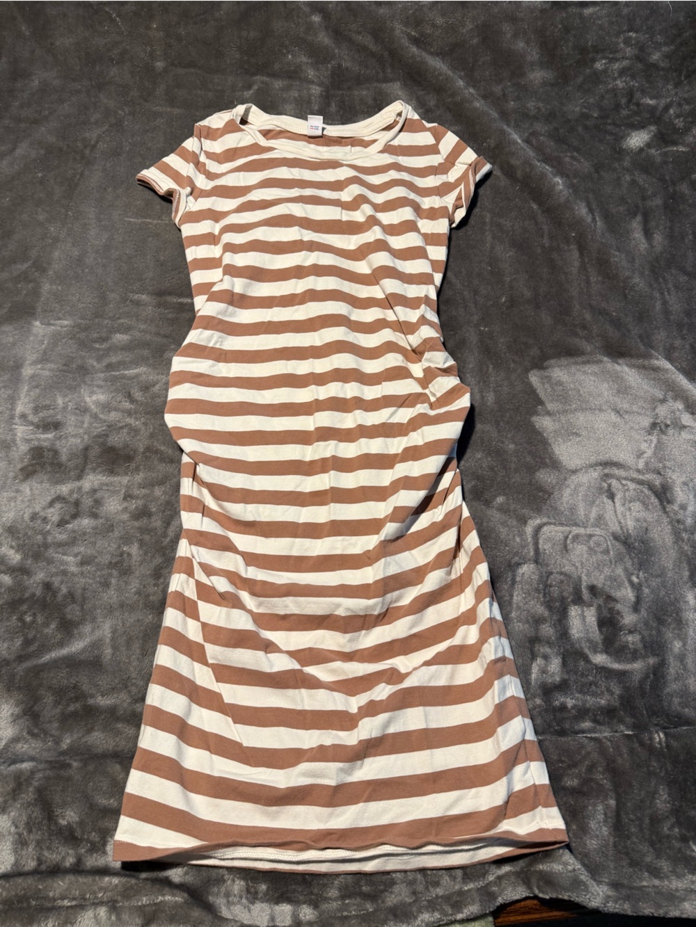 Old Navy Striped Maternity dress in Brown and White